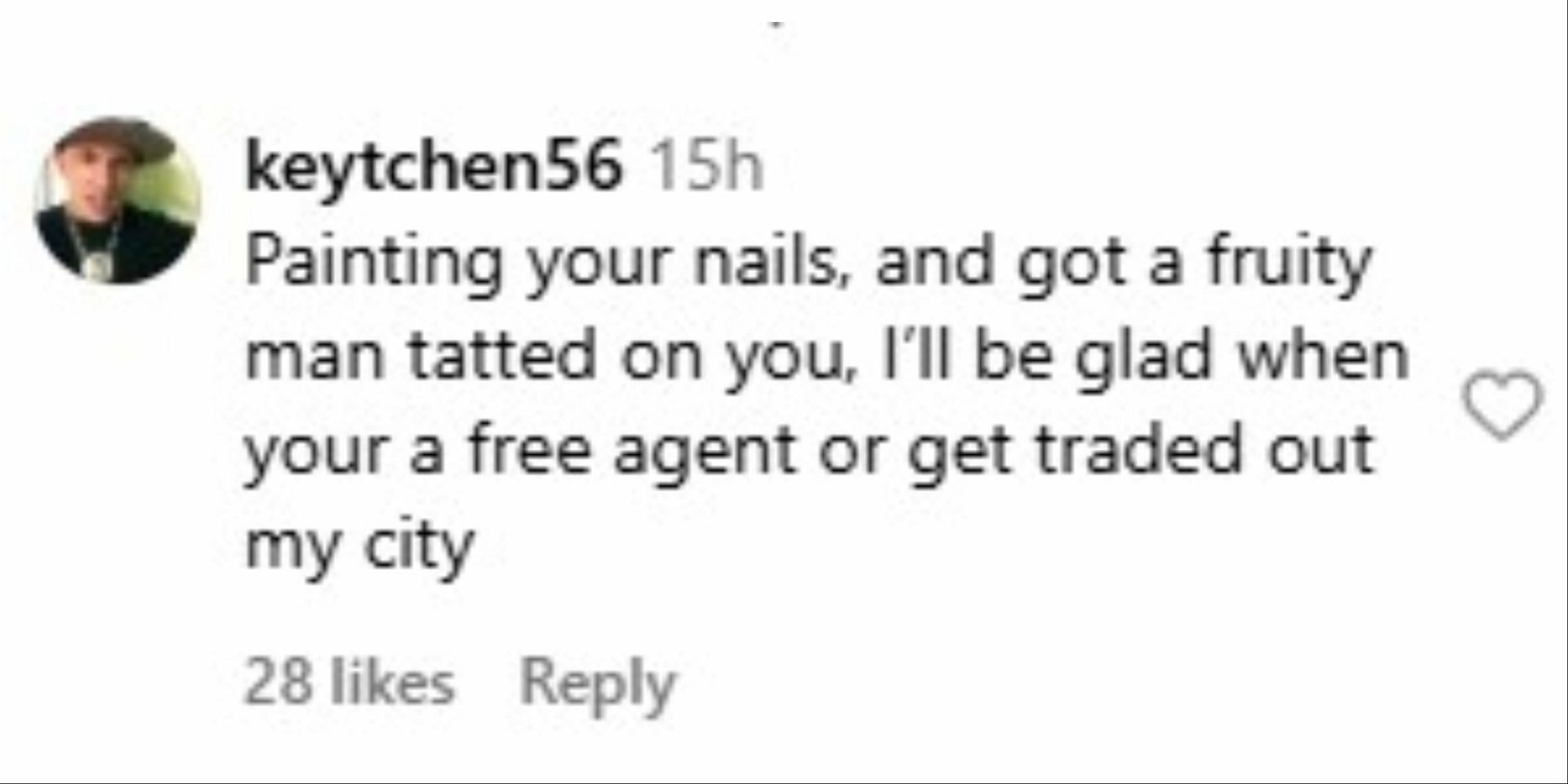 Fans react to Green's offseason post.
